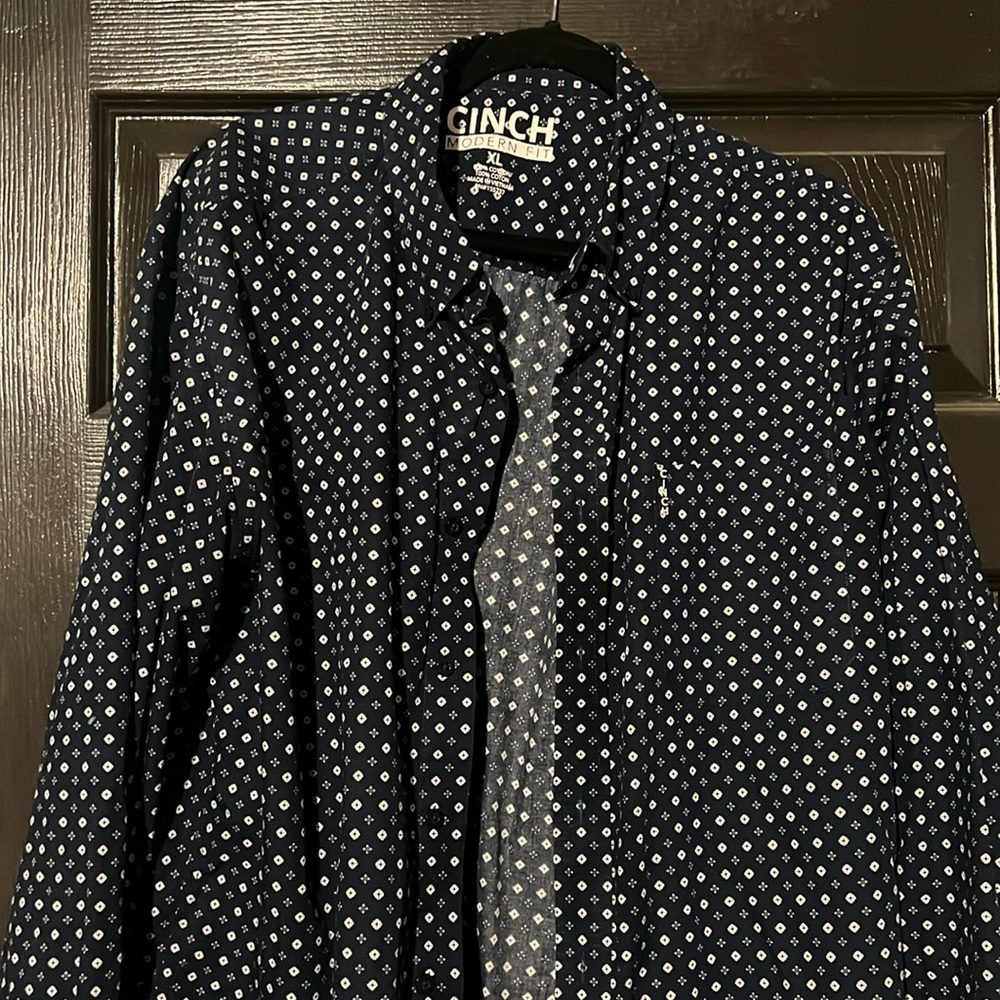 Dark blue cinch, extra large, long sleeve button-down western shirt